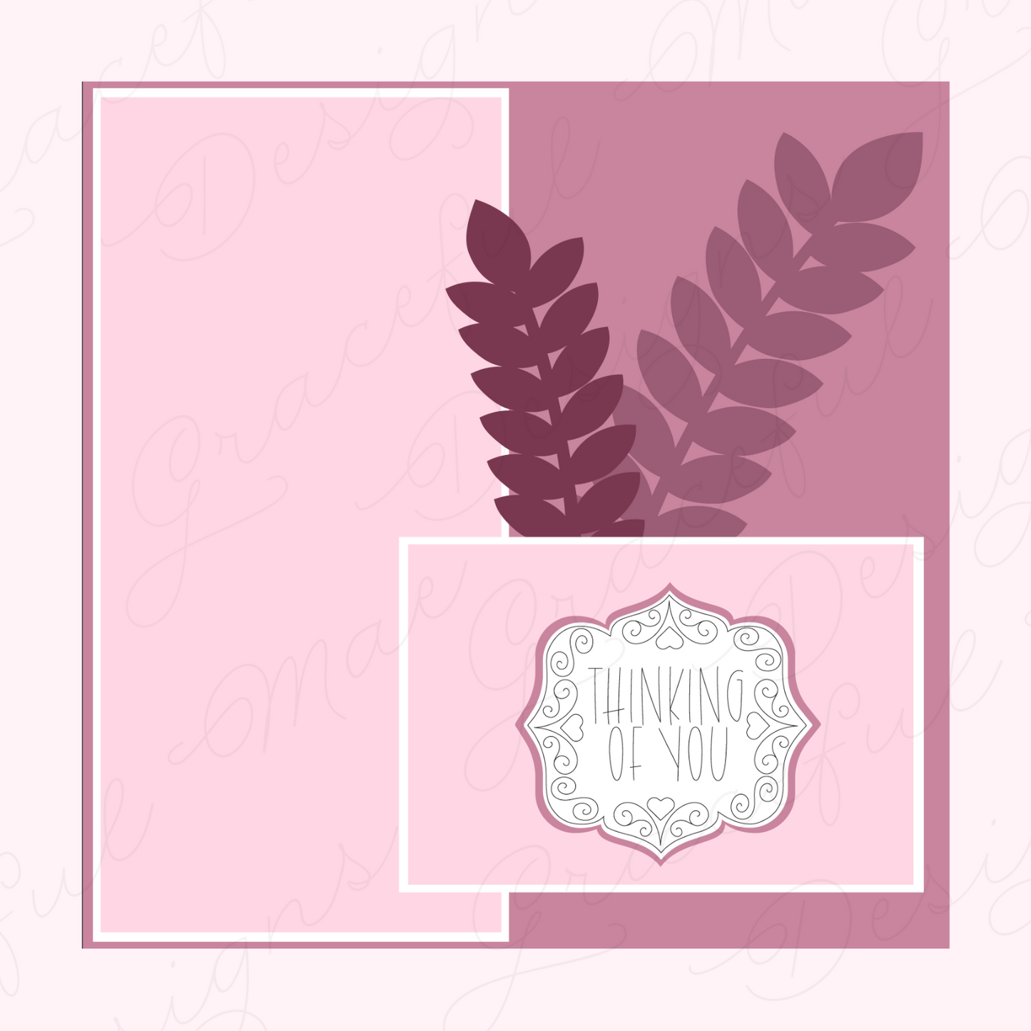 Thinking of You Layered Card With Envelope SVG