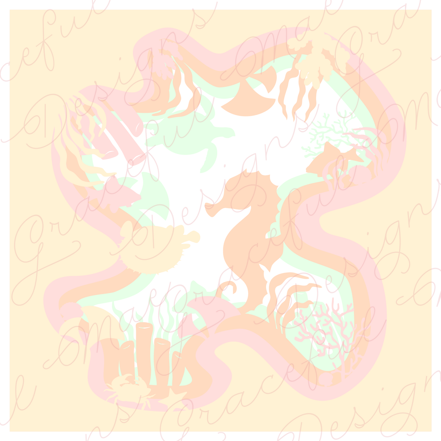 Sea Life Shadowbox SVG