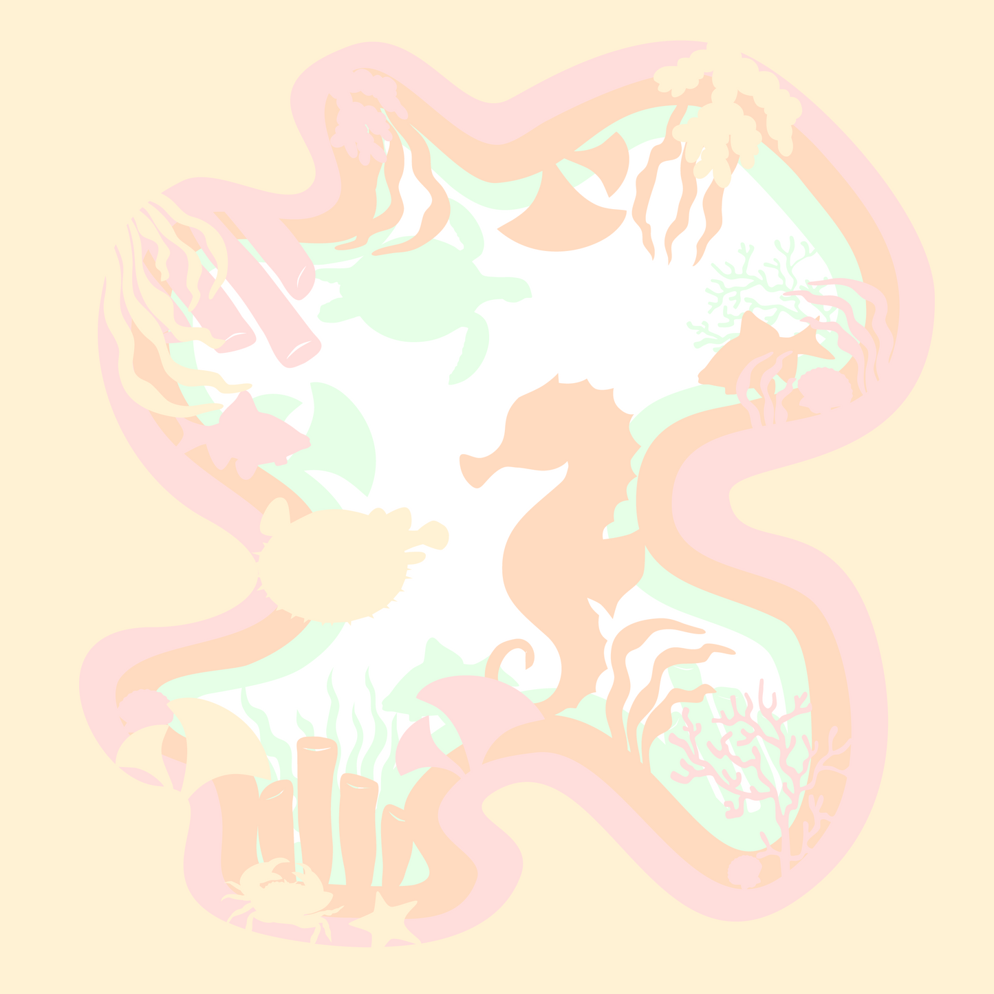 Sea Life Shadowbox SVG