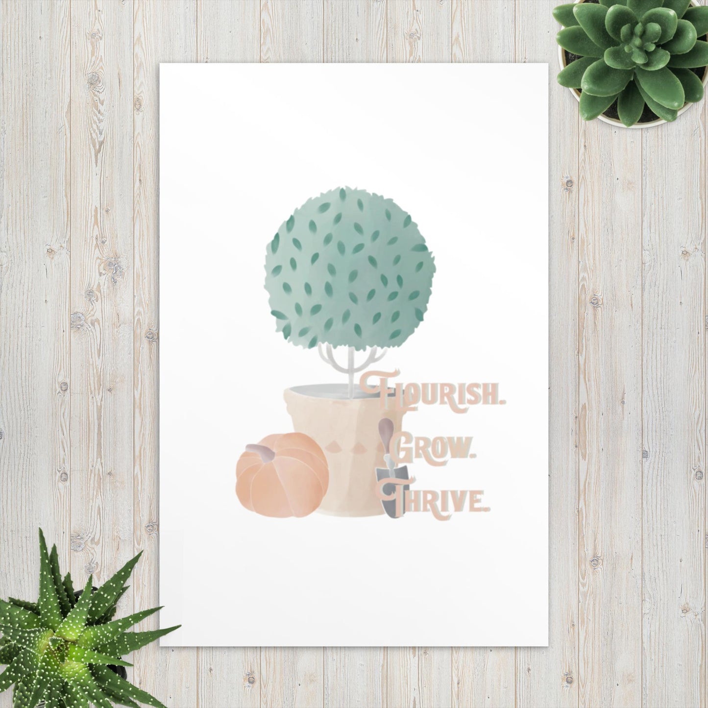Flourish Grow Thrive Postcard