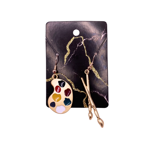 Asymmetrical Painter Earring Set
