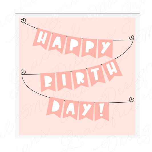 Happy Birthday Pennant Card