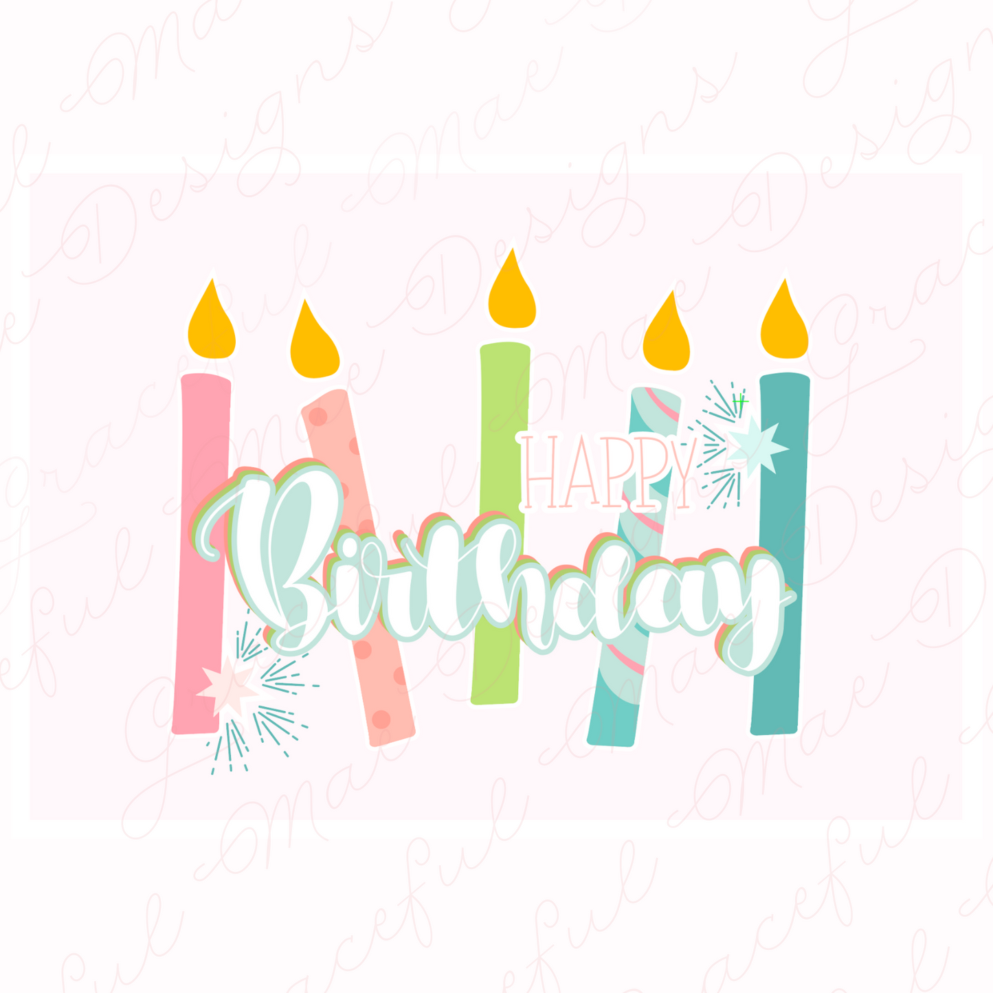 Happy Birthday Candle Card Cut File