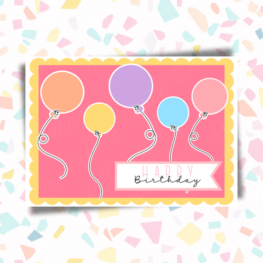 Birthday Balloon Card Cut File